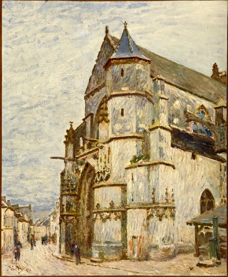 La iglesia de Moret después de la lluvia - Alfred Sisley