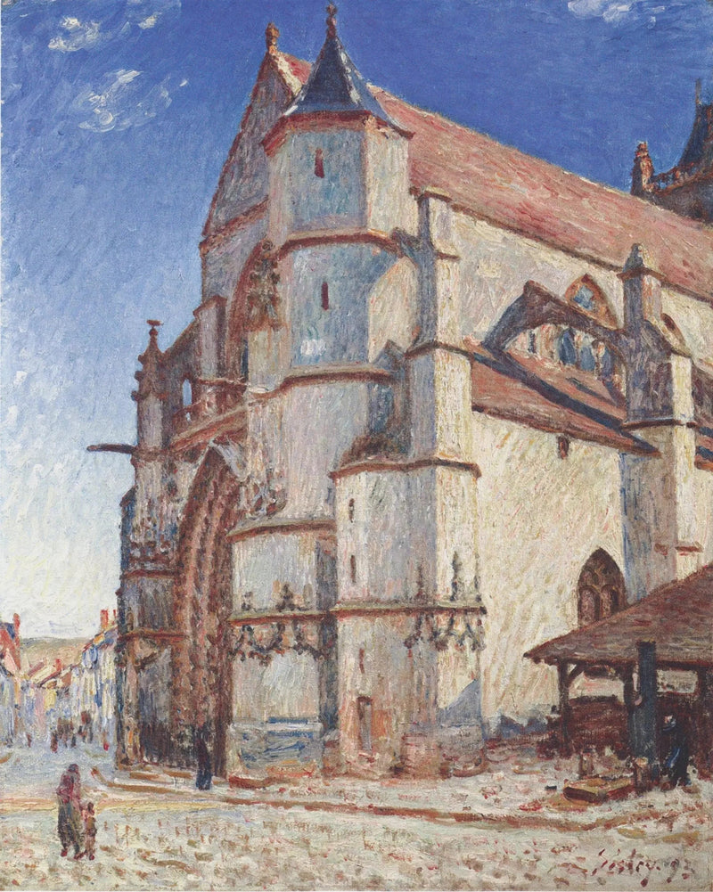 La Iglesia de Moret al sol de la mañana - Alfred Sisley
