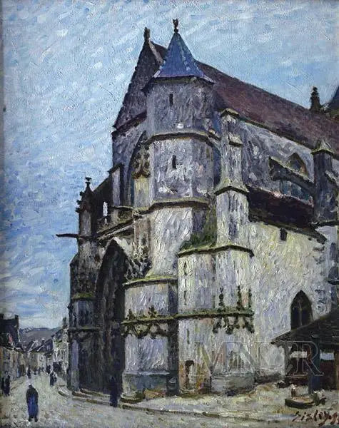 La Iglesia de Moret, en invierno - Alfred Sisley