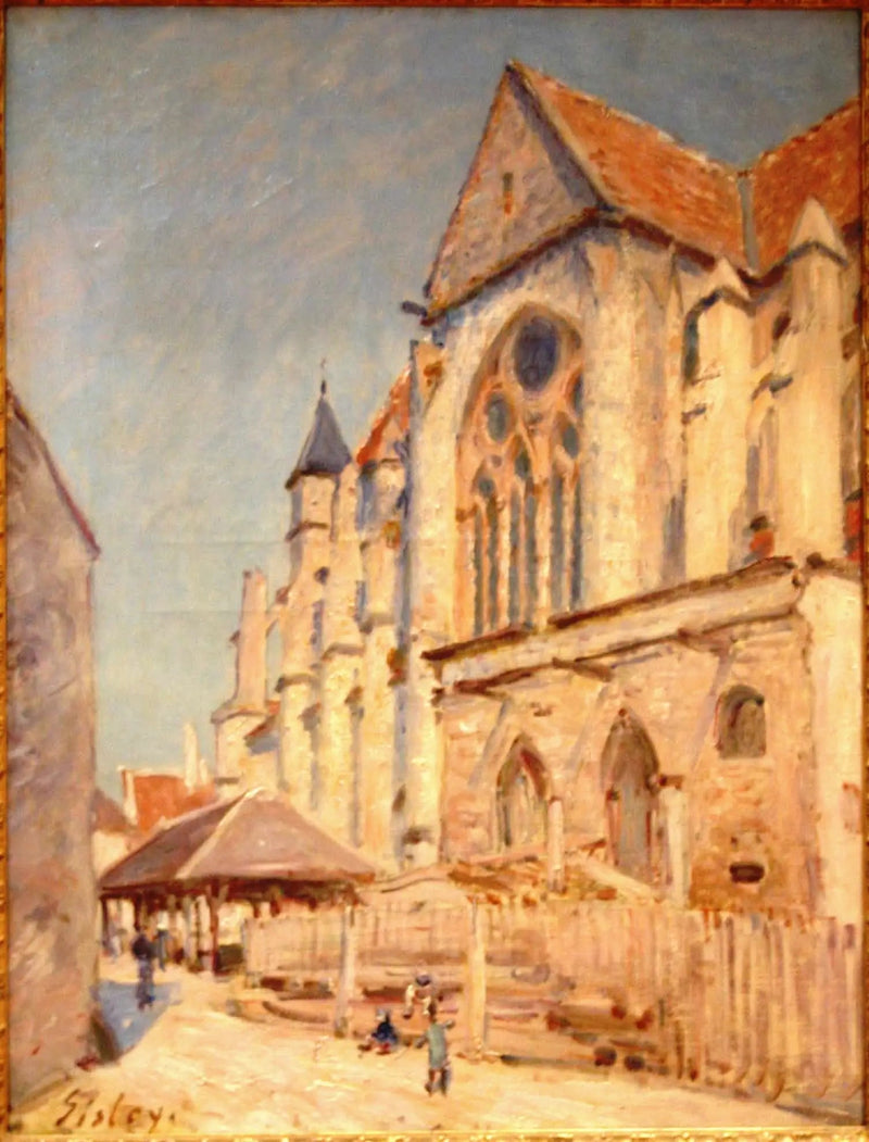 La Iglesia de Moret y el viejo mercado - Alfred Sisley