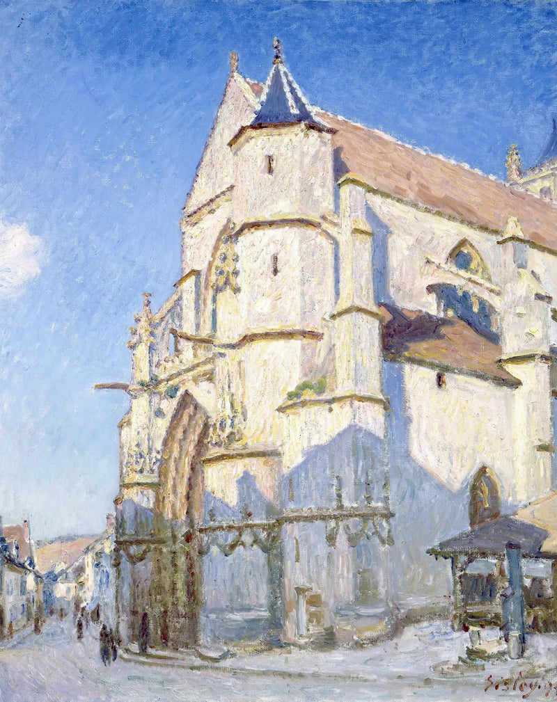 La iglesia de Moret, por la tarde - Alfred Sisley