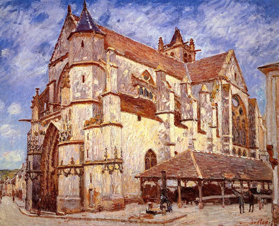 La Iglesia de Moret por la tarde - Alfred Sisley