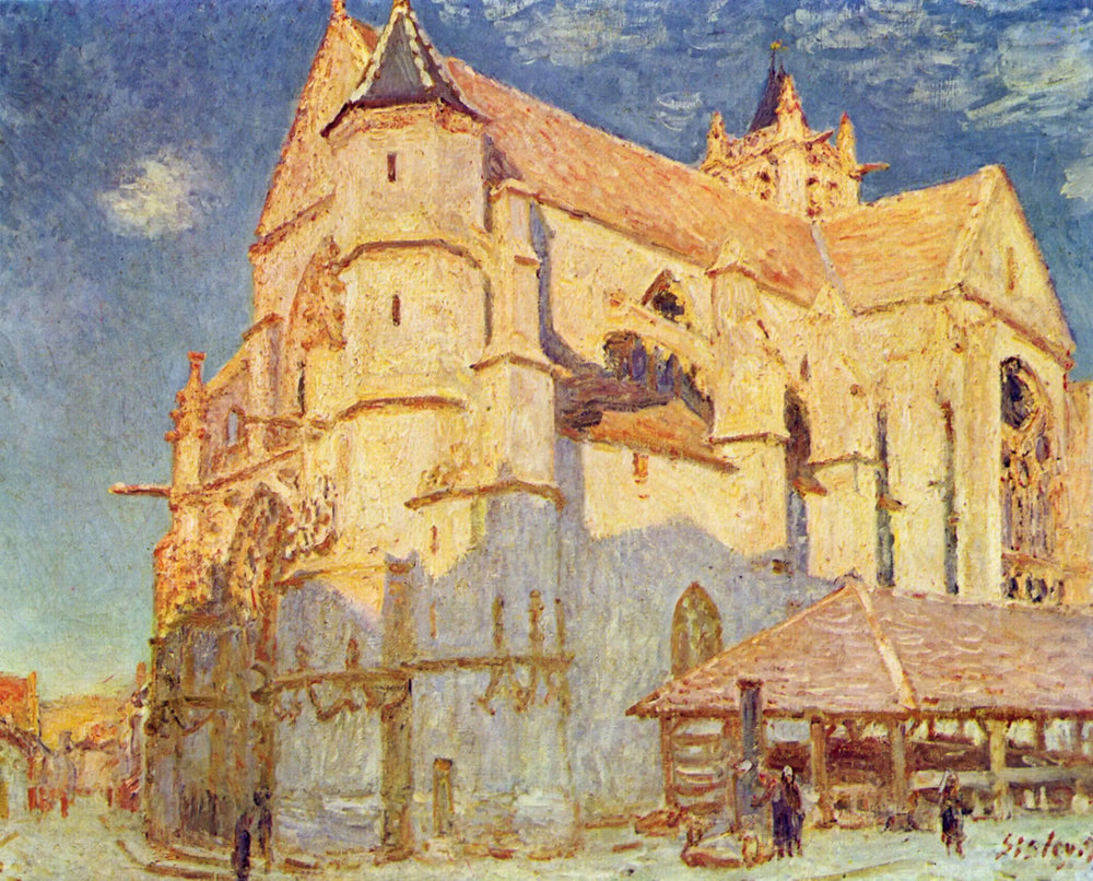 L'Église de Moret (plein soleil) - Alfred Sisley image 1 copie peinte à la main à l’huile