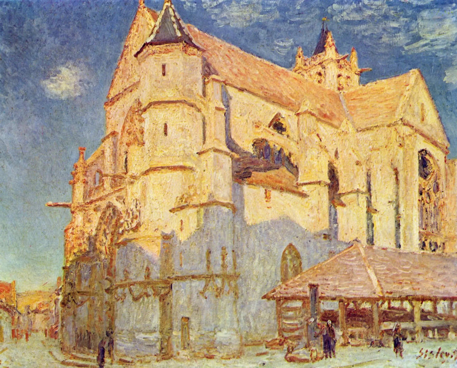 La Iglesia de Moret (pleno sol) - Alfred Sisley