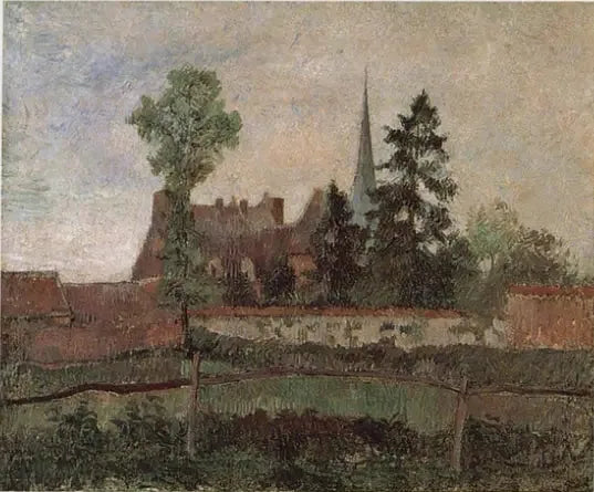 La iglesia y la mansión de Éragny - Camille Pissarro
