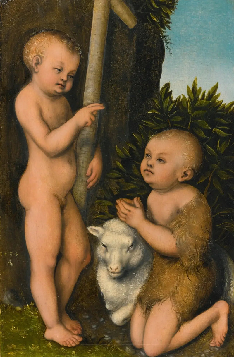 El niño Jesús adorando al niño San Juan Bautista - Lucas Cranach el Viejo