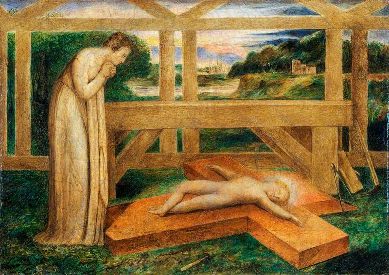 El niño Jesús dormido en la cruz (Nuestra Señora adorando al Niño Jesús dormido en la cruz) - William Blake