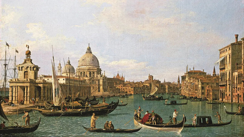 La entrada del Canal Grande en Punta della Dogana y Santa Maria della Salute - Canaletto