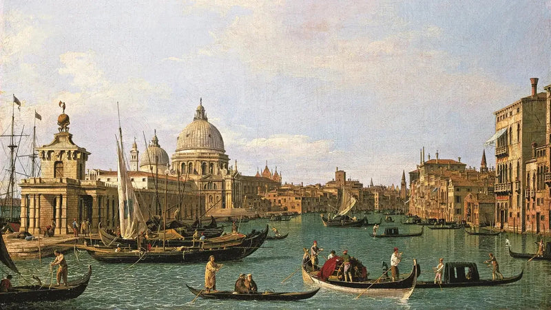 La entrada del Canal Grande en Punta della Dogana y Santa Maria della Salute - Canaletto