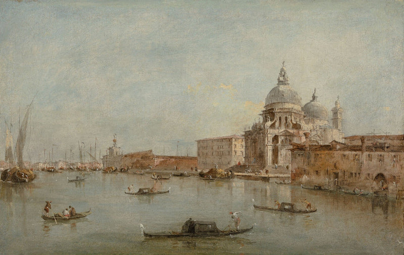 La entrada del Gran Canal con la basílica Santa María della Salute - Francesco Guardi