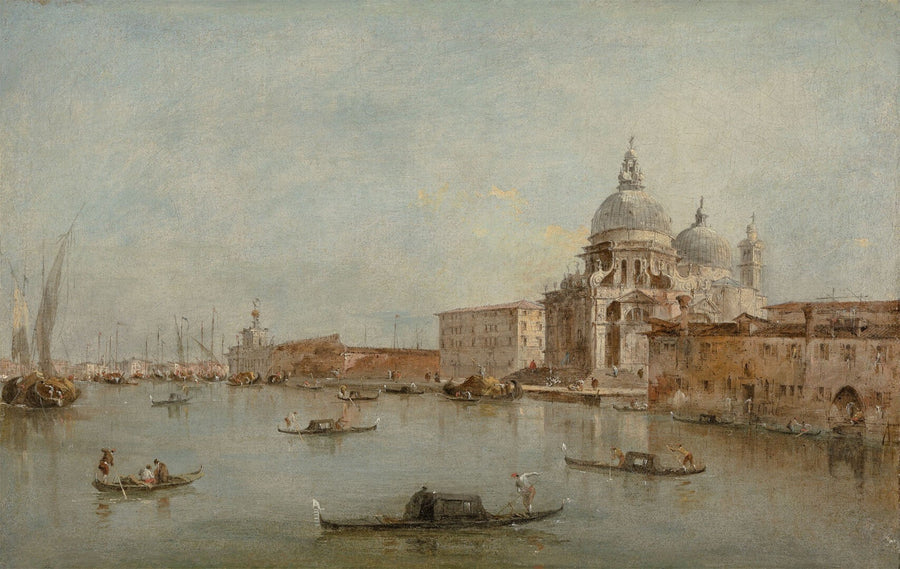 La entrada del Gran Canal con la basílica Santa María della Salute - Francesco Guardi