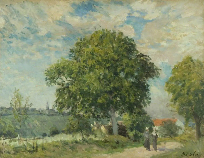 La entrada del pueblo - Alfred Sisley