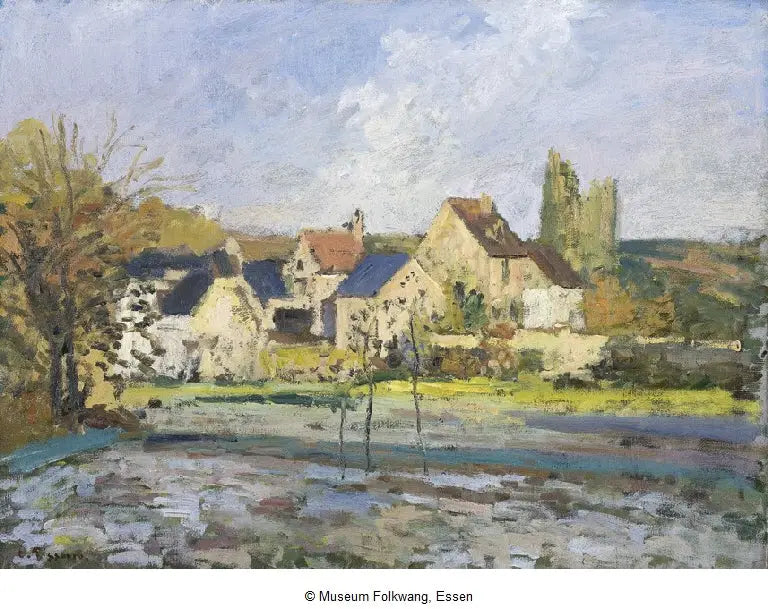 El Ermitage en Pontoise, nieve - Camille Pissarro