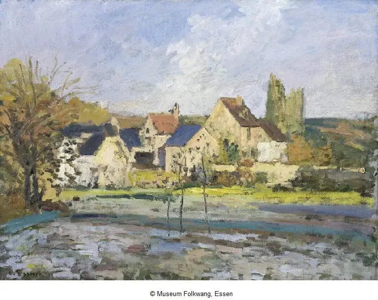 El Ermitage en Pontoise, nieve - Camille Pissarro