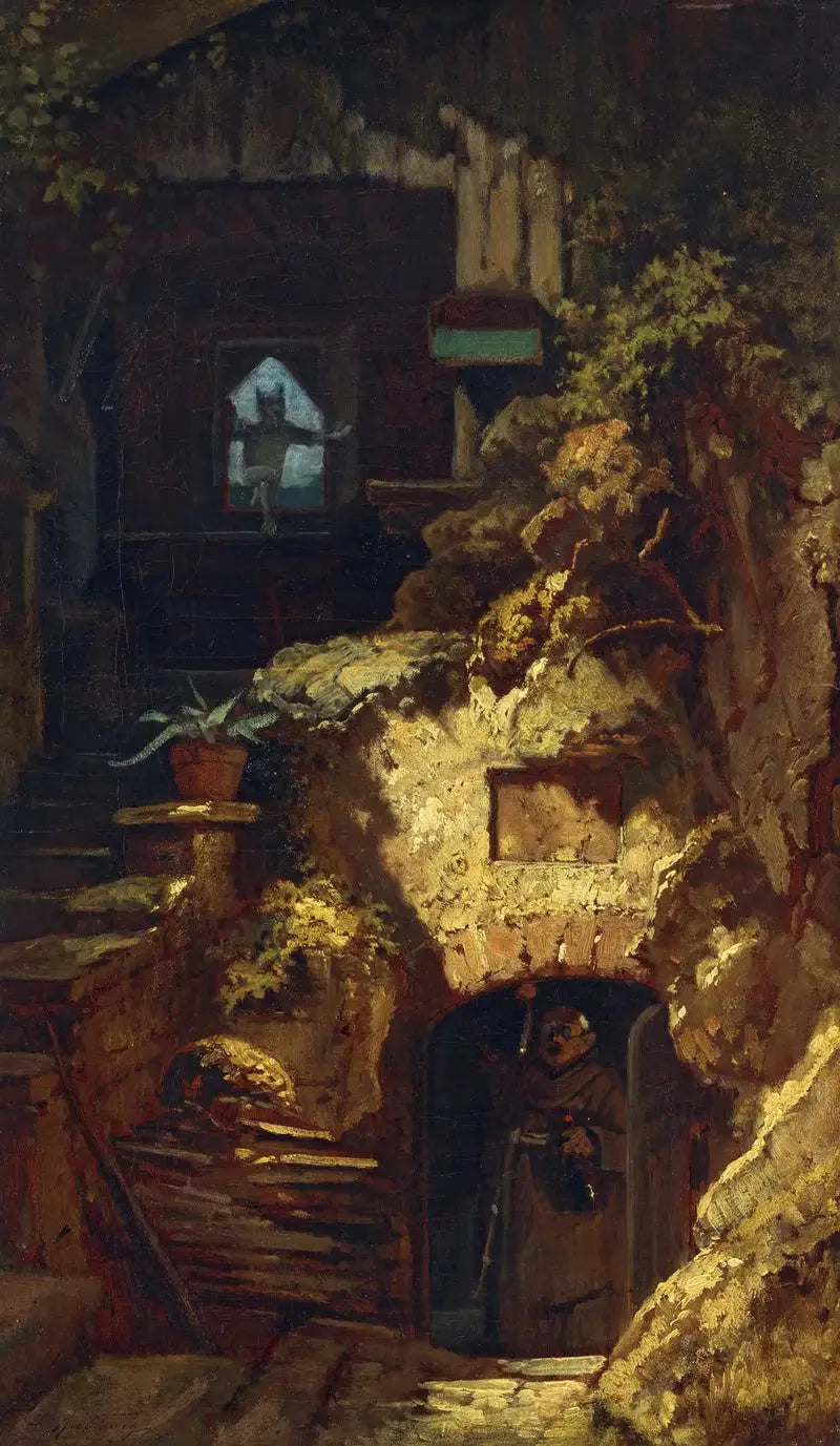 El ermitaño y el diablo - Carl Spitzweg