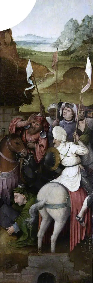 L'Escorte montée des Rois mages (triptyque, intérieur de l'aile droite) - Hieronymus Bosch image 1 reproduction artisanale de tableau