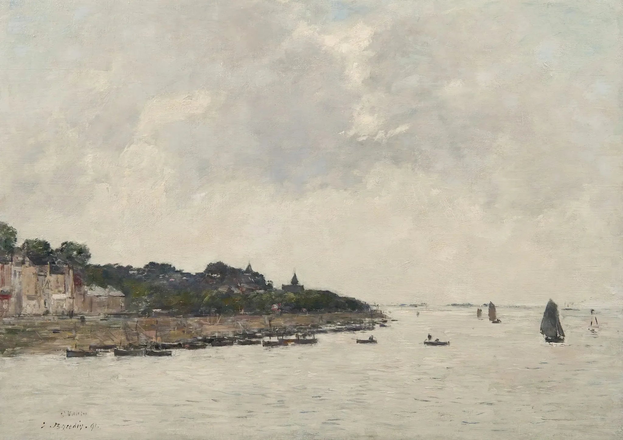 L'estuaire de la Somme à Saint-Valéry-sur-Somme - Eugène Boudin image 1 reproduction de peinture à l’huile