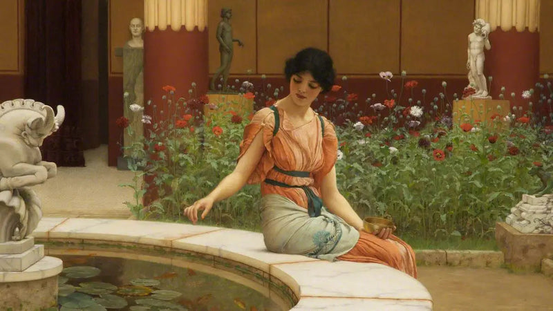 La laguna con peces - John William Godward