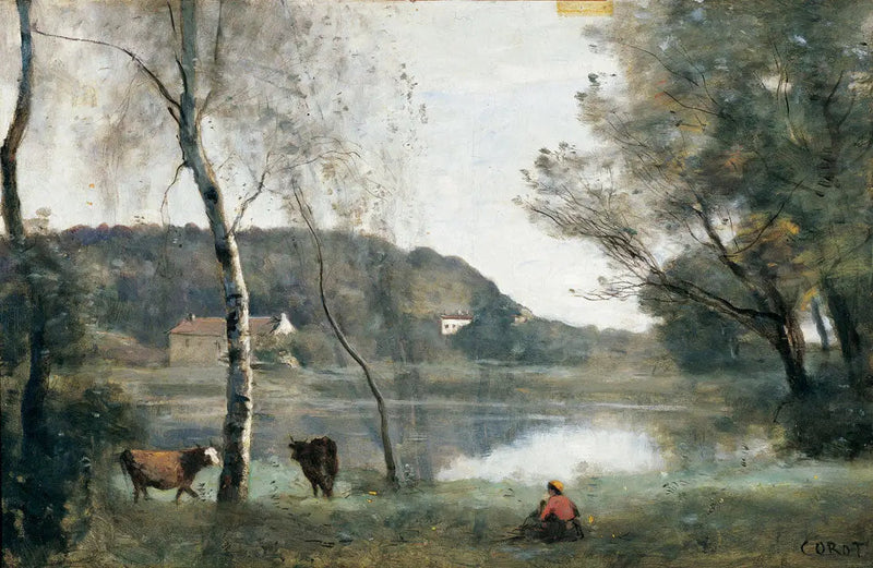 El estanque de la ciudad de Avray - Jean-Baptiste Camille Corot