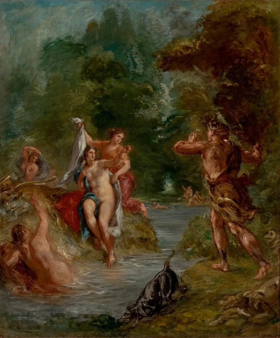 El Verano - Diana sorprendida por Acteón - Eugène Delacroix