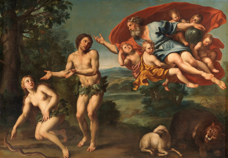 La expulsión de Adán y Eva - Domenichino