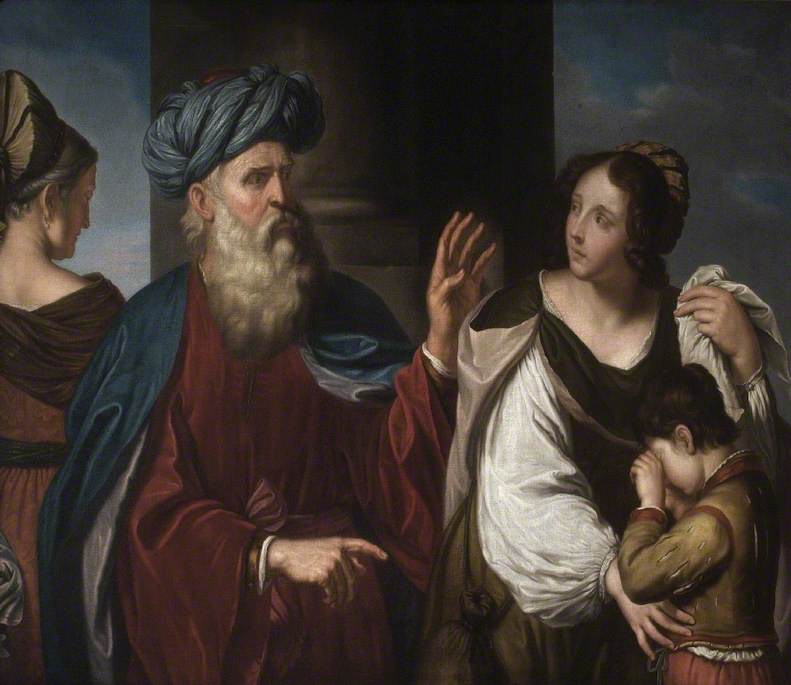 La expulsión de Agar e Ismael - Guercino