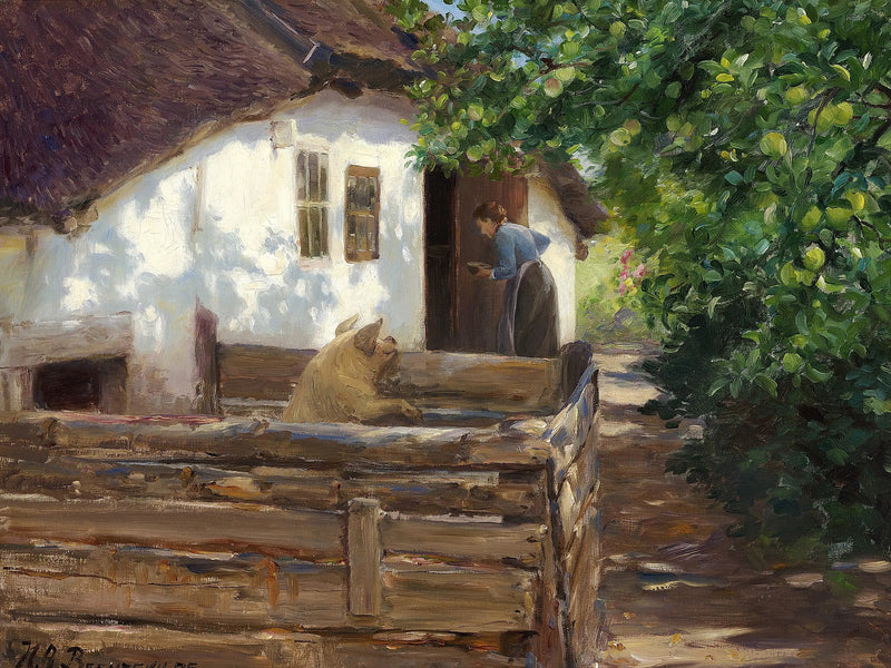 La hora de la comida del cerdo. - H. A. Brendekilde