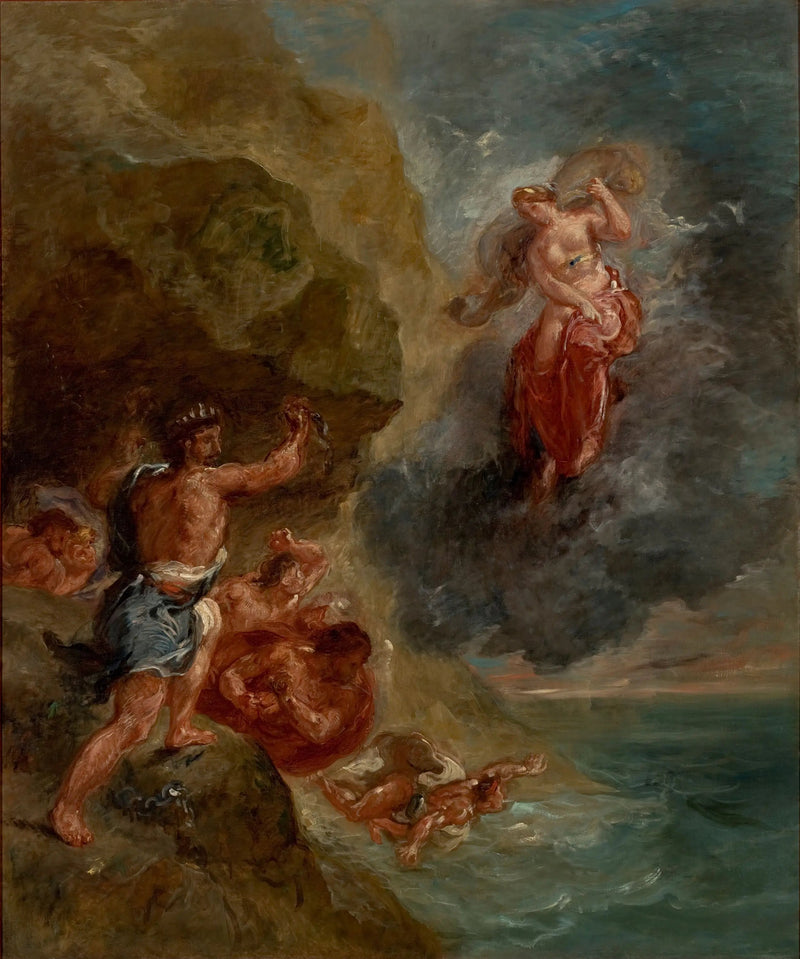 El Invierno - Junón suplica que destruya la flota de Eneas - Eugène Delacroix