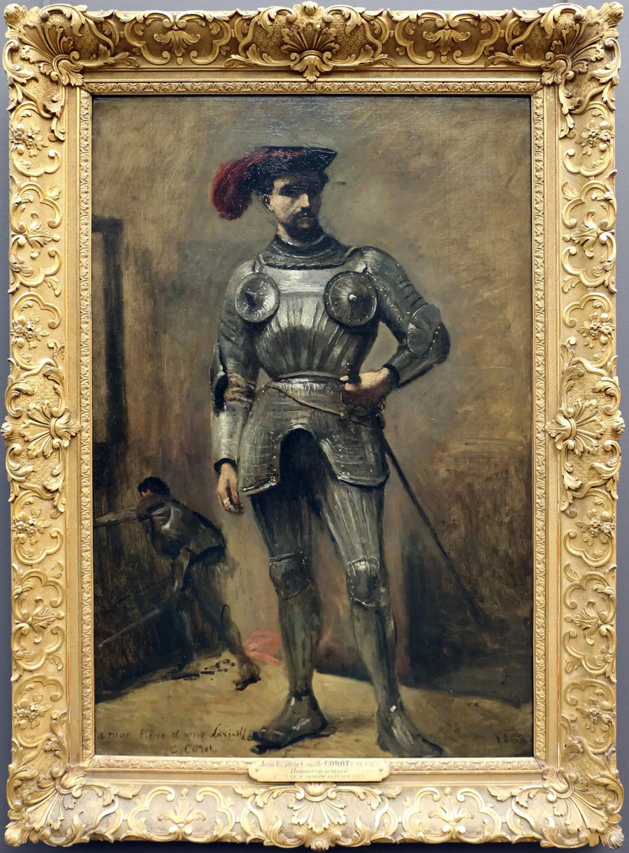El hombre con armadura - Jean-Baptiste Camille Corot