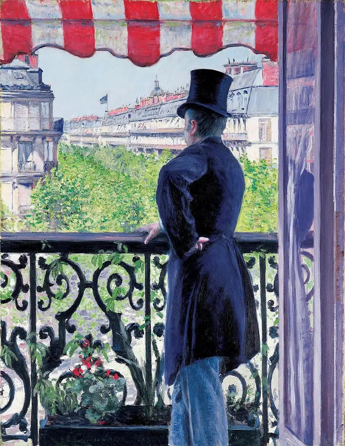 El hombre en el balcón, bulevar Haussmann - Gustave Caillebotte