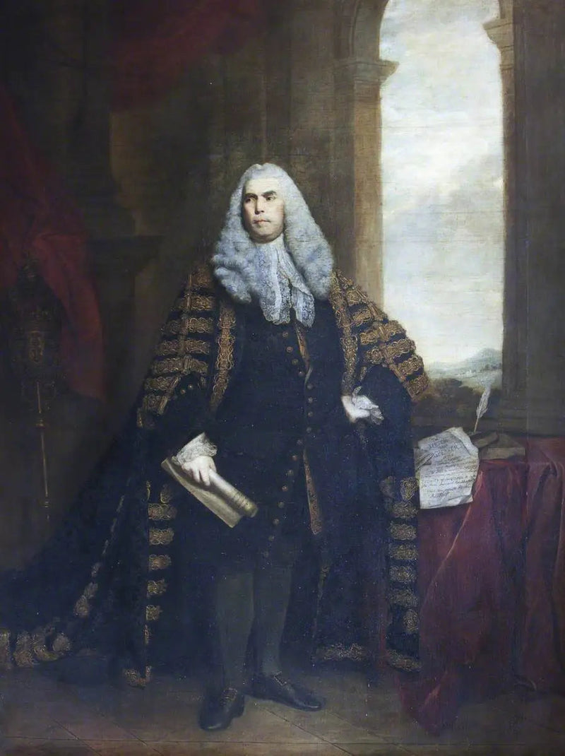 El honorable Sir John Cust, 3er baronet de Pinchbeck y 6º baronet de Humby (1718-1770), en atuendo de presidente - Joshua Reynolds
