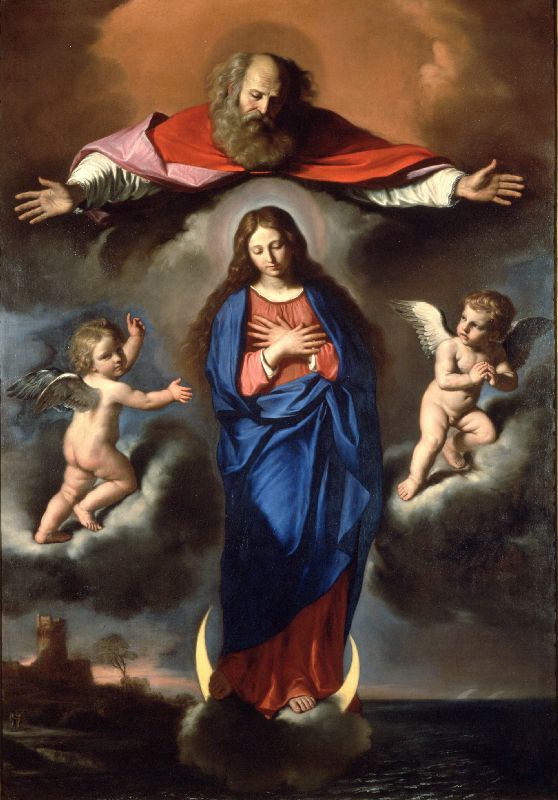 L'Immaculée Conception - Guercino image 1 copie peinte à la main à l’huile