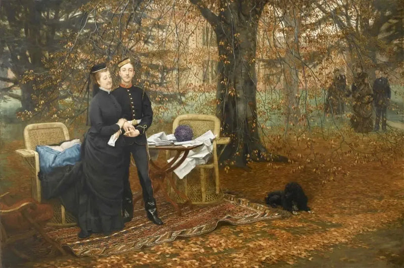 La emperatriz Eugenia y el príncipe imperial en el parque de Camden Place - James Tissot