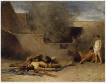 L'Incendie - Eugène Fromentin image 1 reproduction de peinture à l’huile