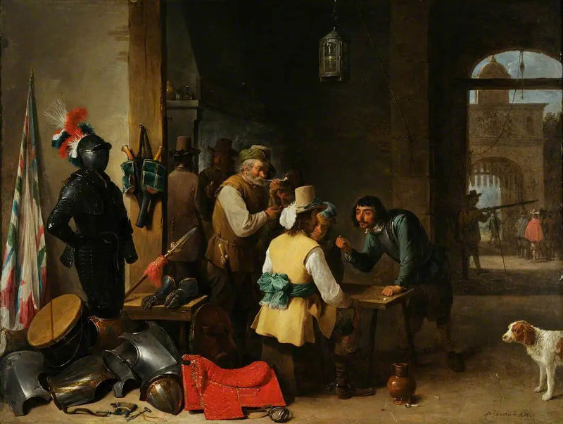 El interior de una sala de guardia - David Teniers el Joven