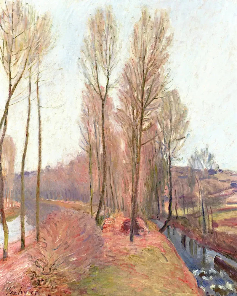 L'Orvanne y el canal del Loing en invierno - Alfred Sisley