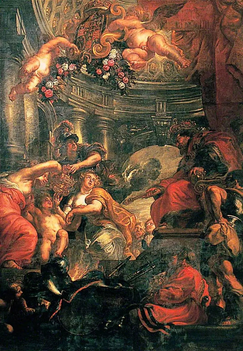La unión de las coronas de Inglaterra y Escocia - Peter Paul Rubens