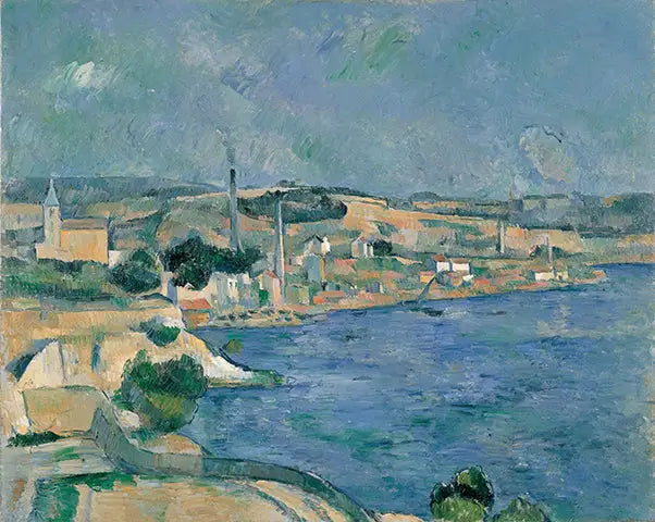 La Bahía de Marsella, con vista al pueblo de Saint-Henri cerca de l'Estaque - Paul Cézanne