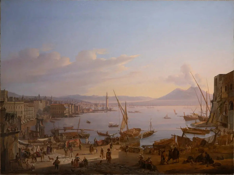 La Bahía de Nápoles con el faro y el Vesubio de fondo. - Antoine van Dyck