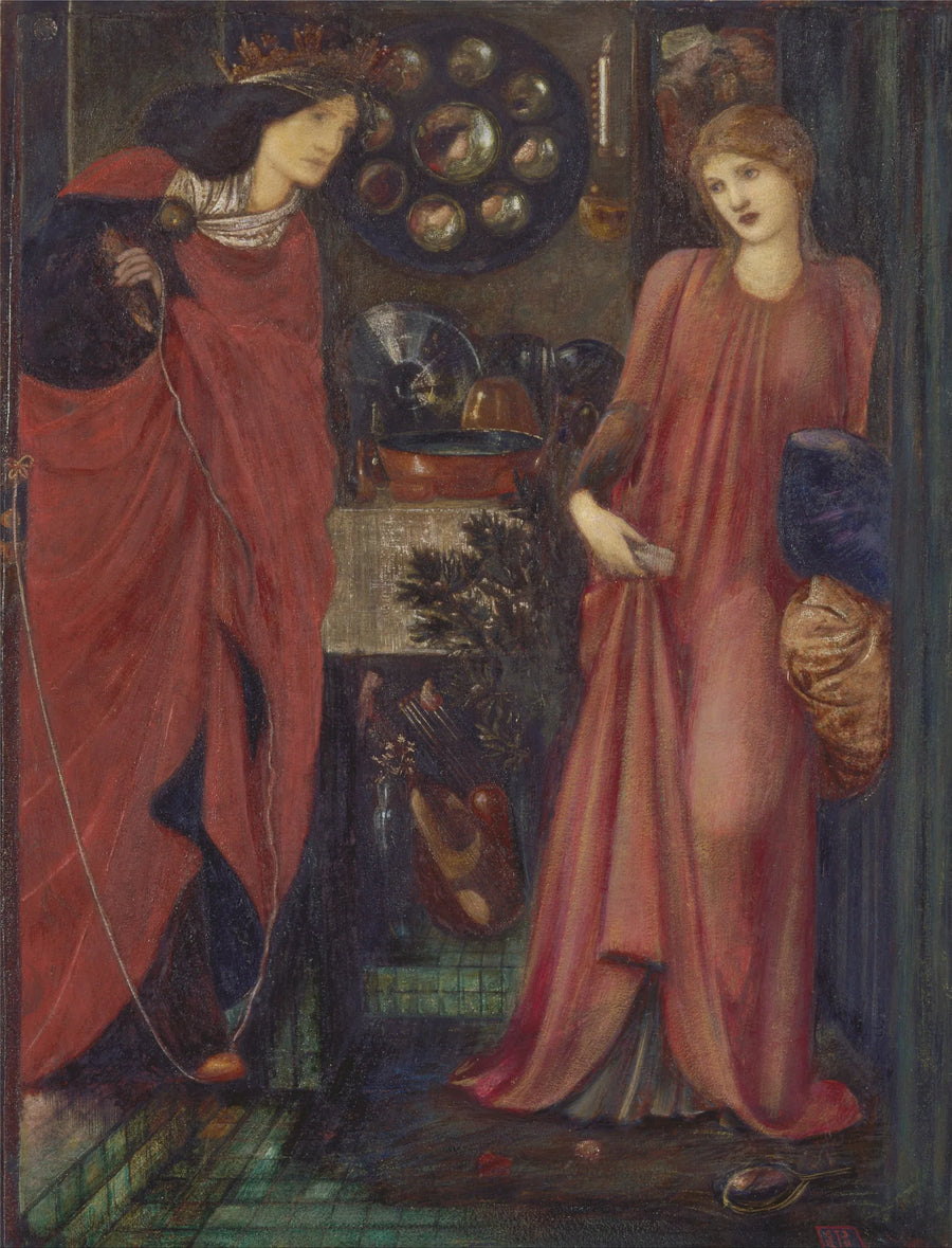 La hermosa Rosamund y la reina Eleanor - Edward Burne-Jones