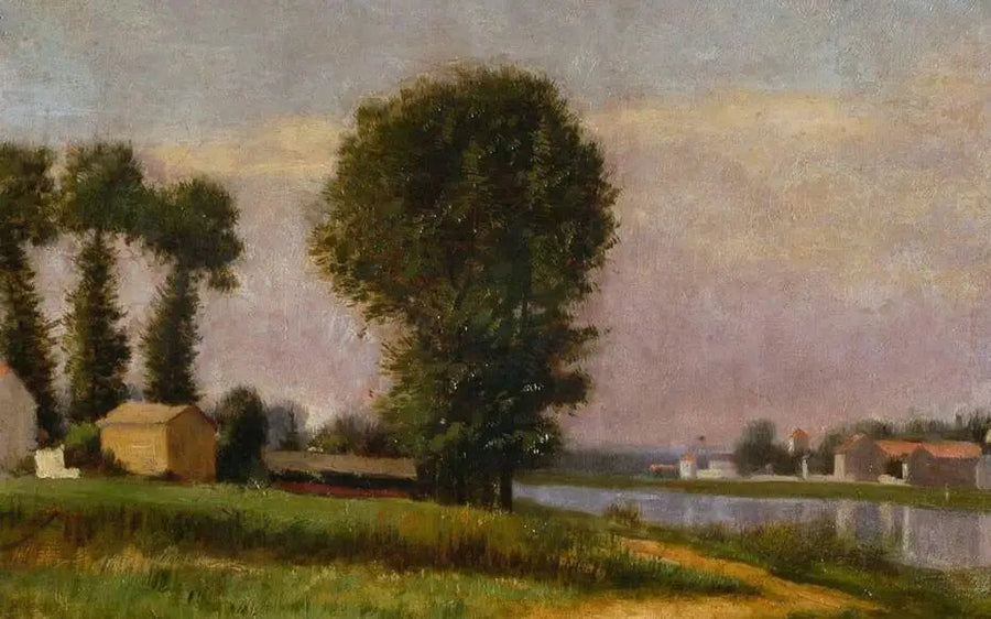 La orilla de Petit Gennevilliers y el Sena - Gustave Caillebotte