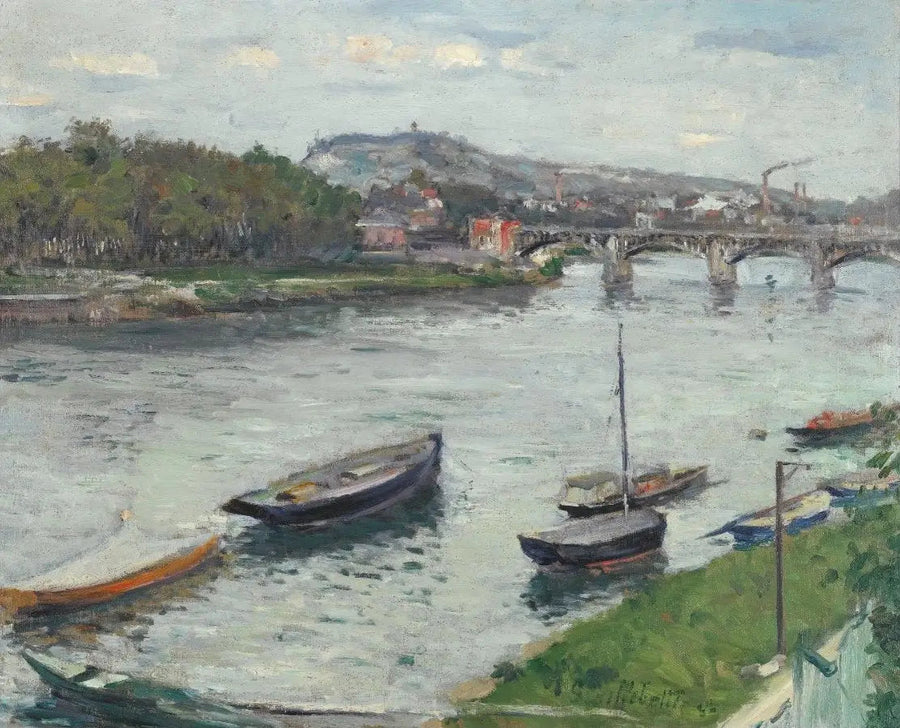 La Berge y el Puente de Argenteuil - Gustave Caillebotte