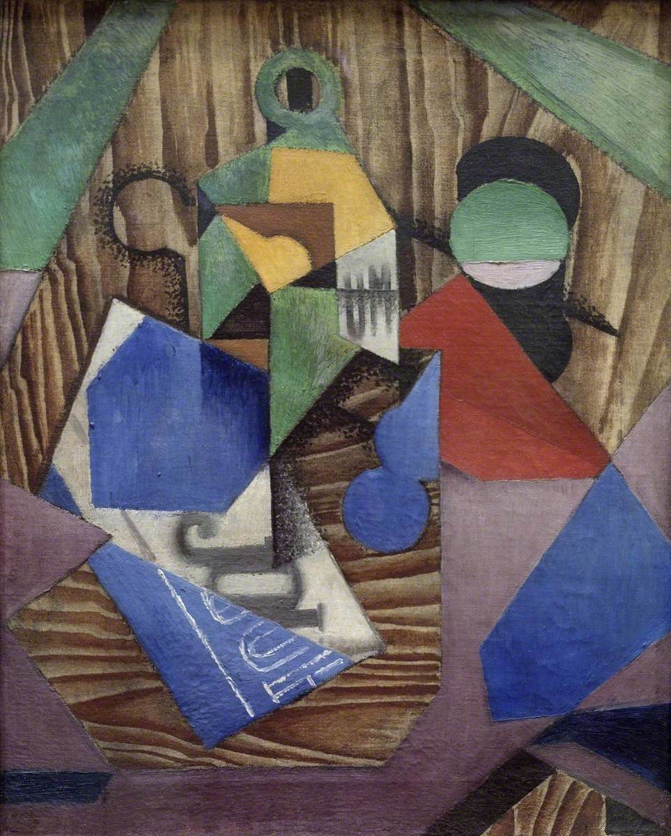 La Bouteille de rhum et le journal - Juan Gris - Alpha Reproduction