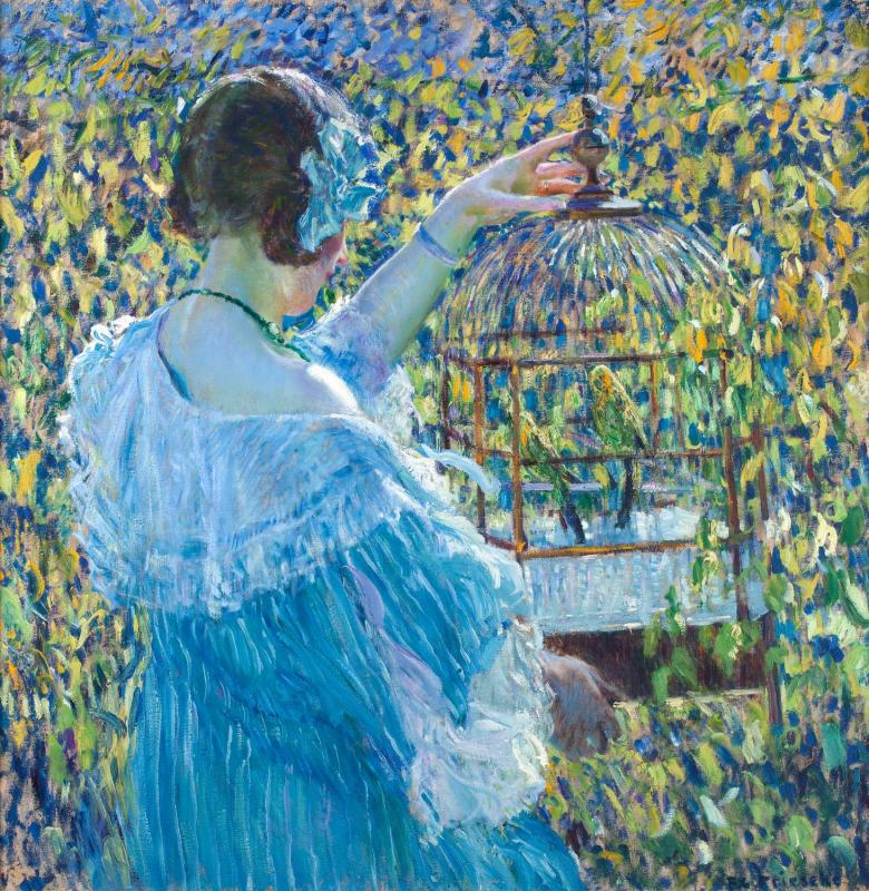 La jaula de pájaros - Frederick Carl Frieseke
