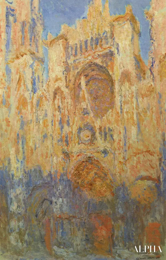 La Cathédrale de Rouen, façade, soleil couchant (W1327) - Claude Monet - Reproductions de tableaux et peintures haut de gamme