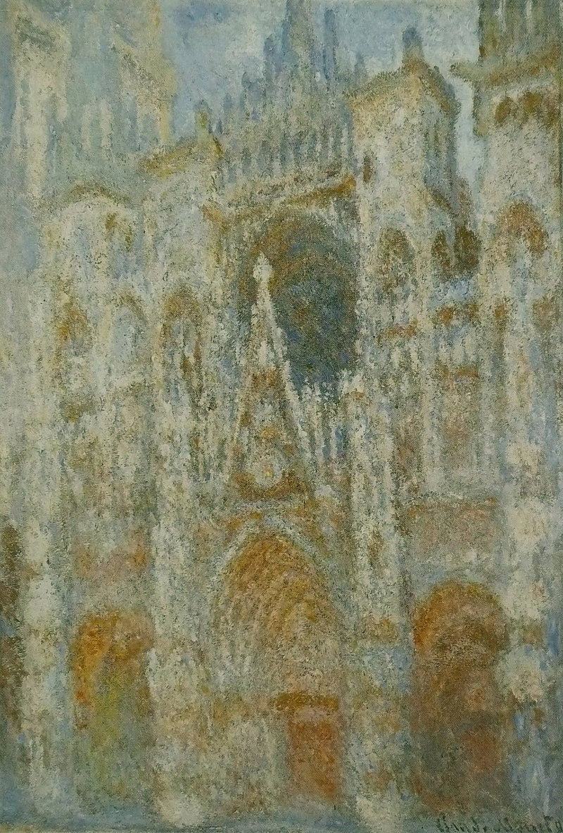 La Catedral de Rouen, el Portal, Sol de la mañana; Armonía azul - Claude Monet