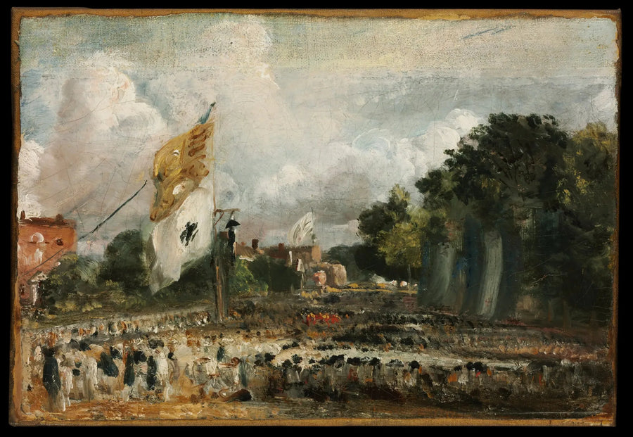La celebración en East Bergholt de la paz de 1814 concluida en París entre Francia y las potencias aliadas - John Constable