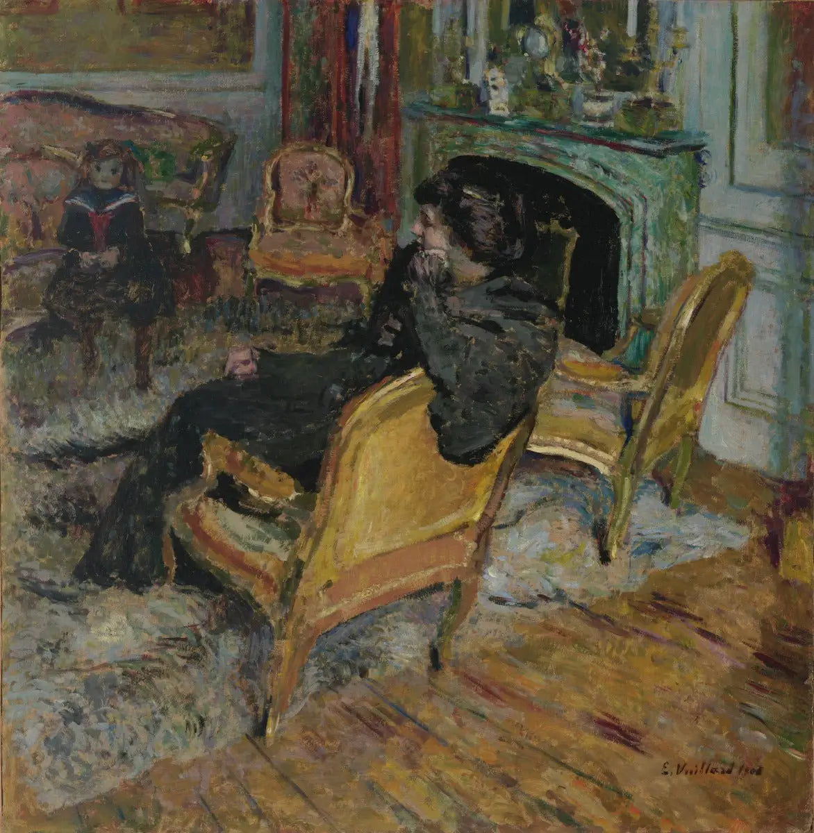 La Chaise dorée Madame Georges Feydeau et son fils - Édouard Vuillard - Alpha Reproduction