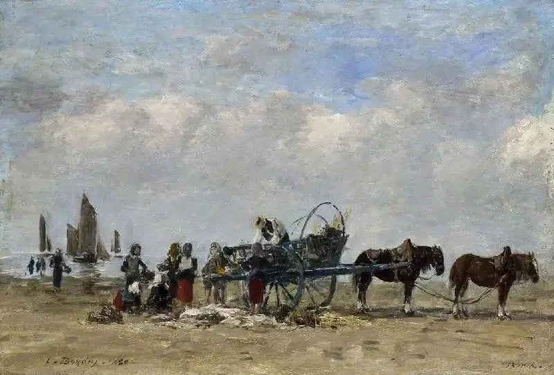 La carreta de pescados, Berck - Eugène Boudin