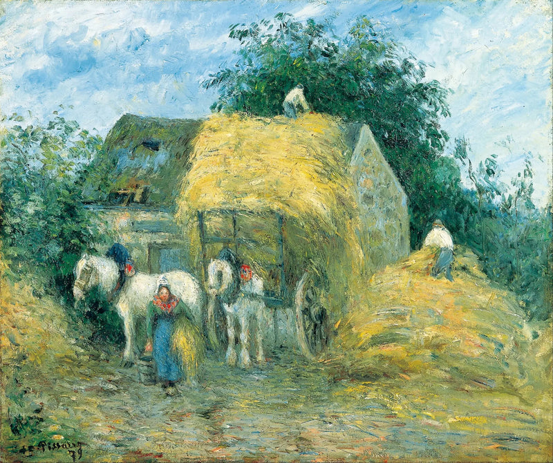 La Carreta de paja, Montfoucault - Camille Pissarro
